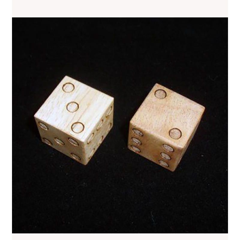Dice small pack of 2 wooden D6 dice