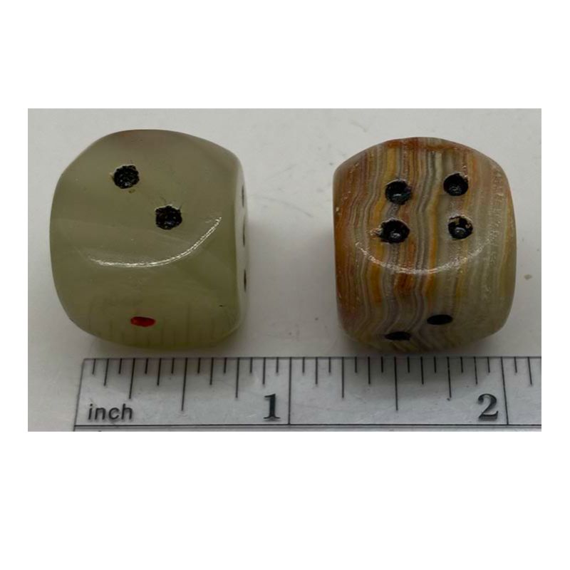 Package of 2 D6 Green Onyx Dice