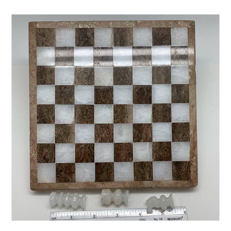 Brown & White Marble Chess Set 