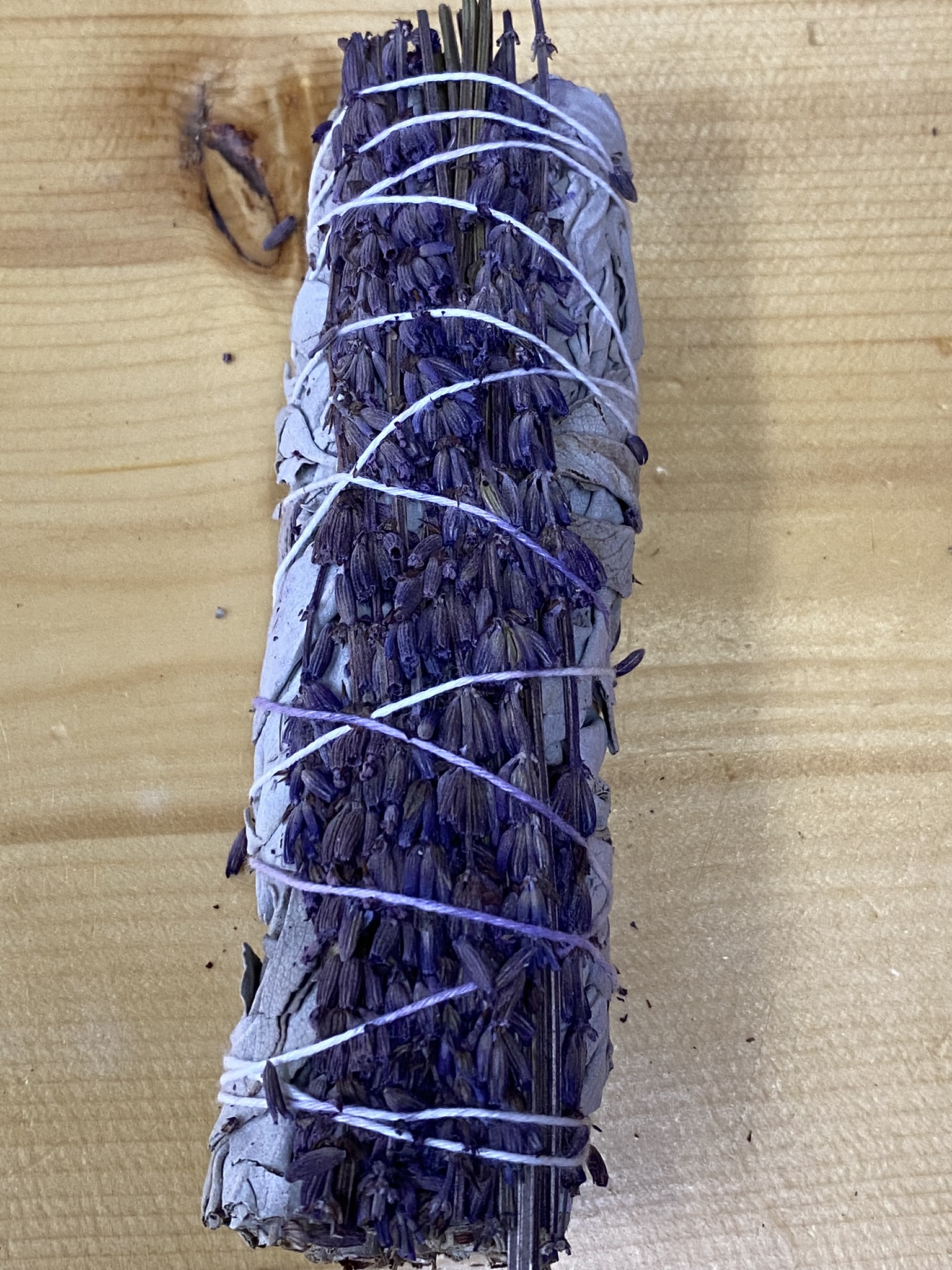Sage and lavender smudge stick